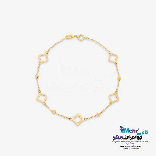 دستبند طلا - طرح گل