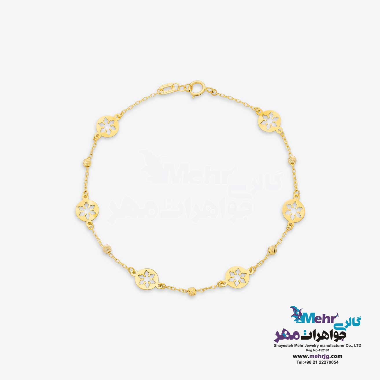 دستبند طلا - طرح برف