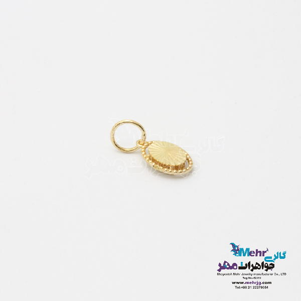 آویز طلا - طرح بیضی تراش