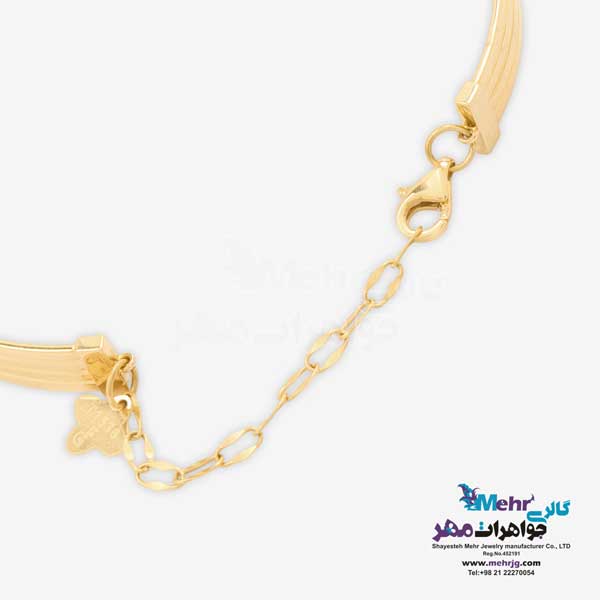دستبند النگویی طلا - طرح خطوط موازی