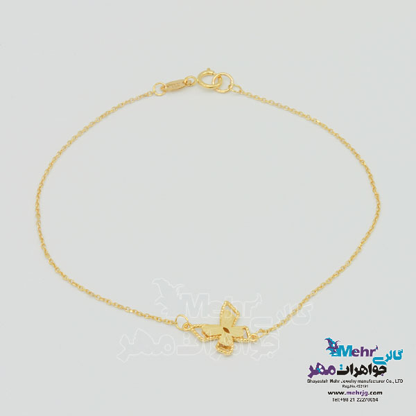 دستبند طلا - طرح پروانه