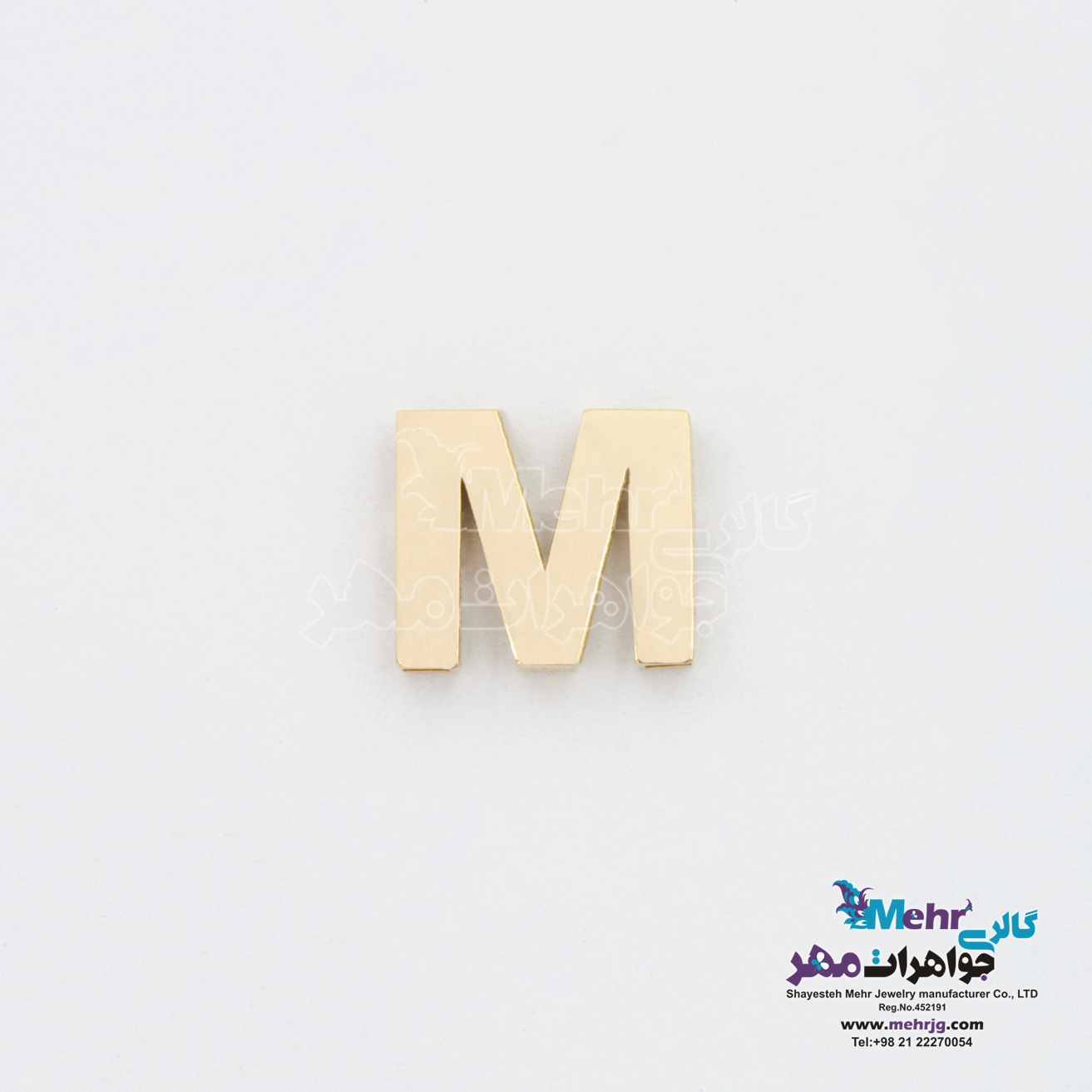 آویز طلا - طرح حروف لاتین M