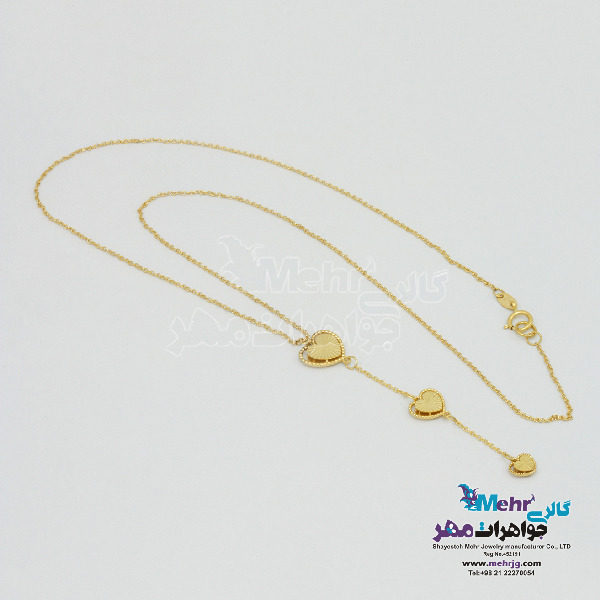 گردنبند طلا - طرح قلب تراش