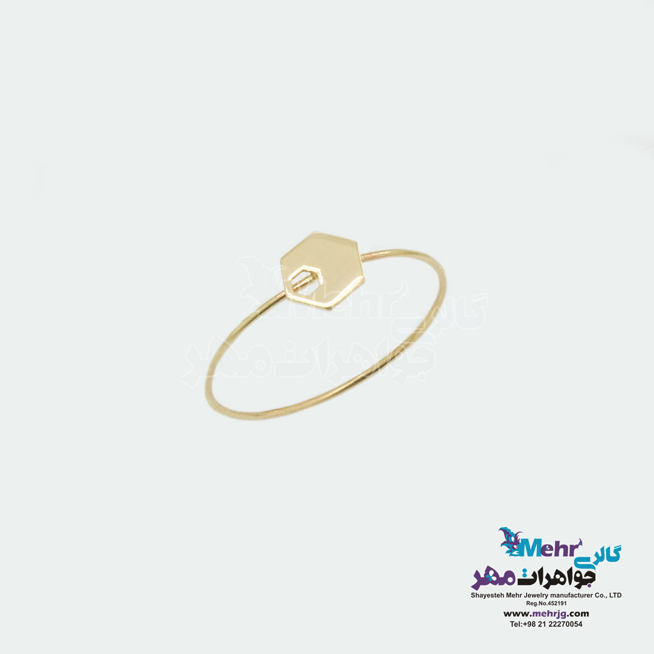 انگشتر طلا - طرح شش ضلعی
