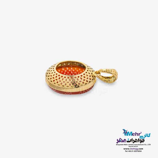 نیم ست طلا - سنگ عقیق