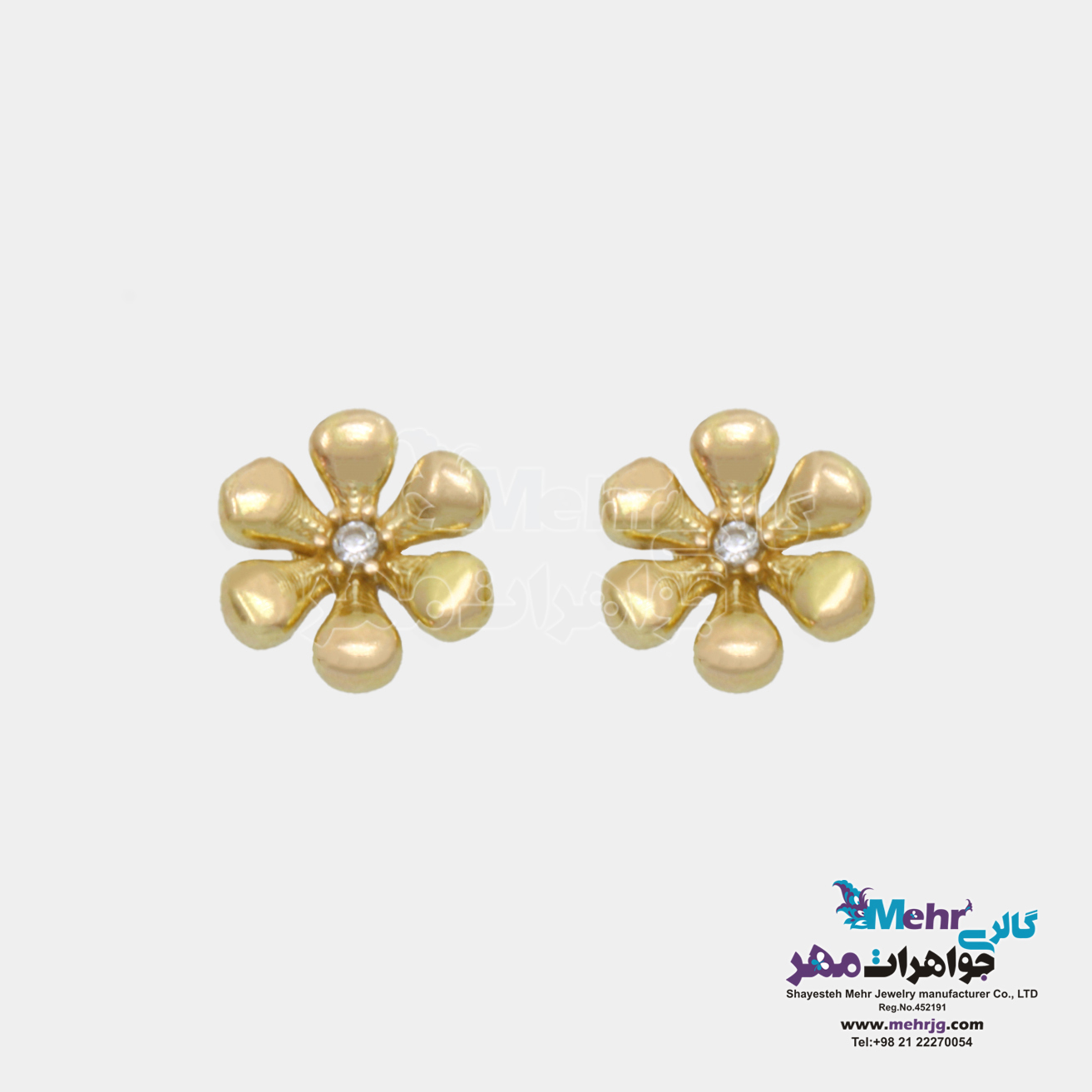 گوشواره طلا - طرح شکوفه سیب