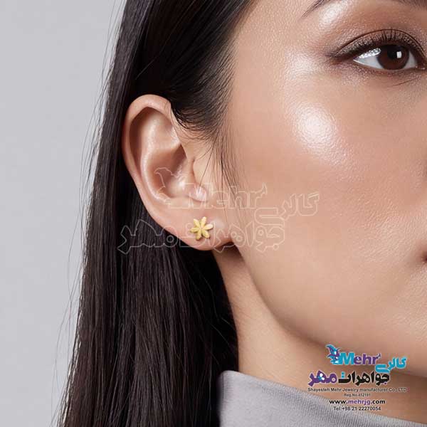 گوشواره طلا - طرح گل