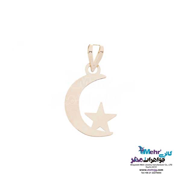نیم ست طلا دست اول کم اجرت - طرح ماه و ستاره