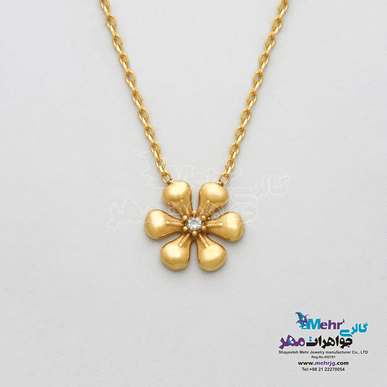 گردنبند طلا - طرح  گل
