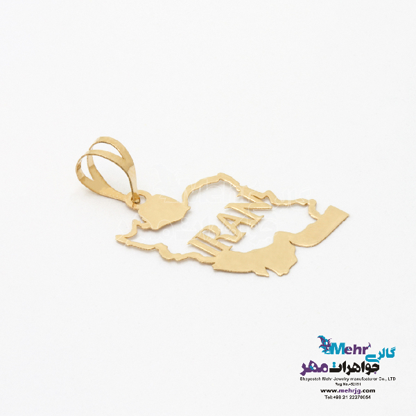 آویز طلا - طرح نقشه ی ایران