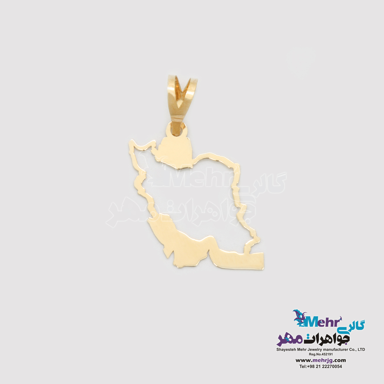 آویز طلا - طرح نقشه ی ایران