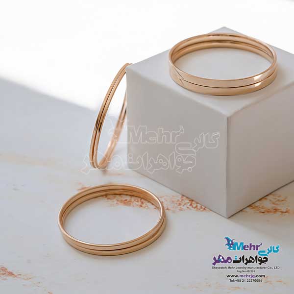 النگو طلا دست اول کم اجرت - طرح آینه ای سایز 3