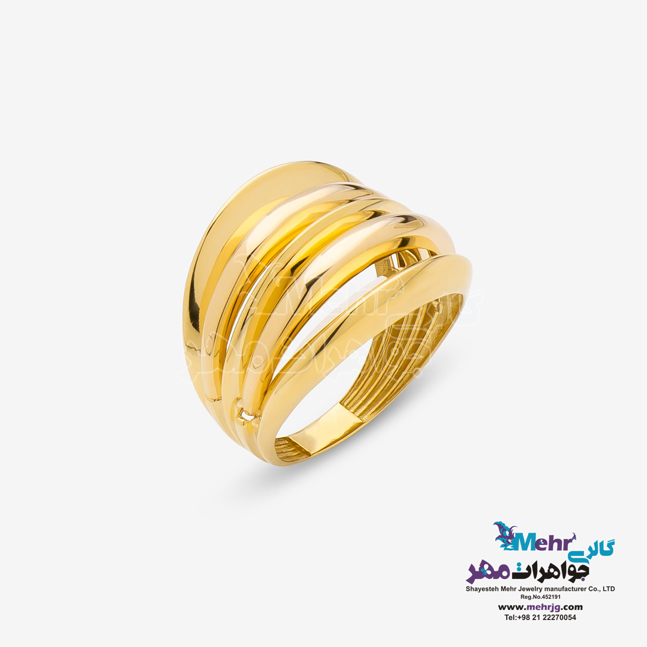 انگشتر طلا - طرح خط موازی