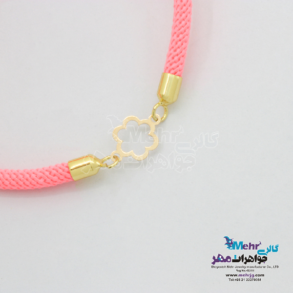 دستبند طلا بافت - طرح گل