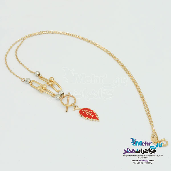 گردنبند طلا - طرح برگ