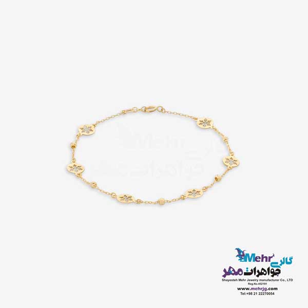 دستبند طلا - طرح برف