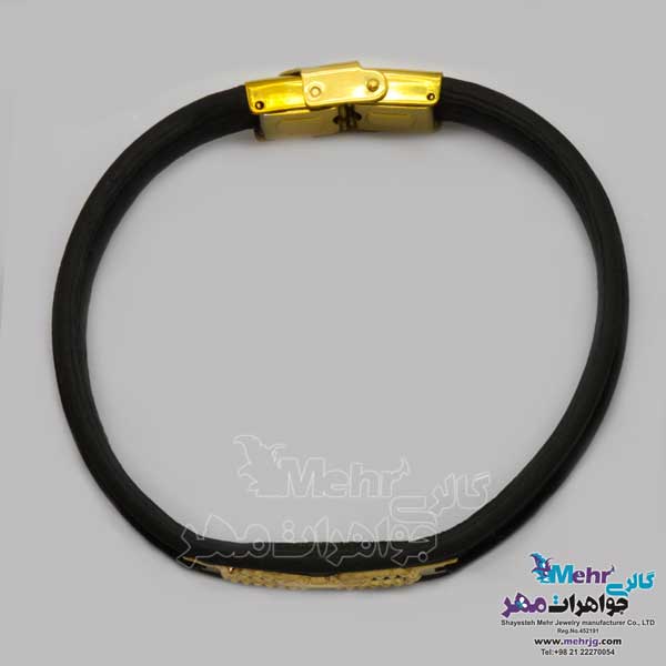 دستبند طلا و چرم - طرح تیفانی