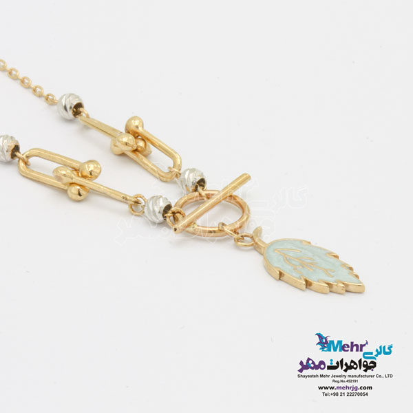 گردنبند طلا - طرح برگ