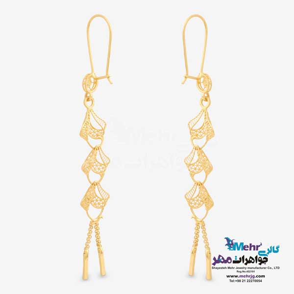 گوشواره طلا - طرح  پنج شیر