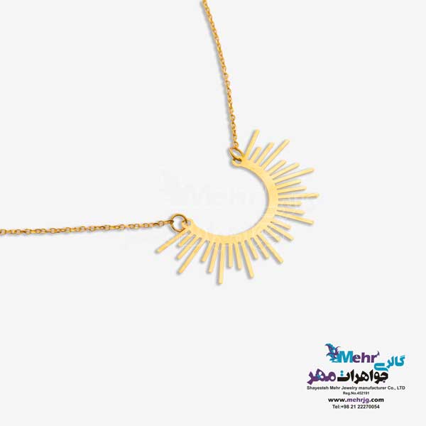 گردنبند طلا دست اول کم اجرت  - طرح طلوع خورشید
