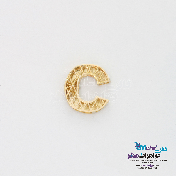 آویز طلا - طرح حروف لاتین C