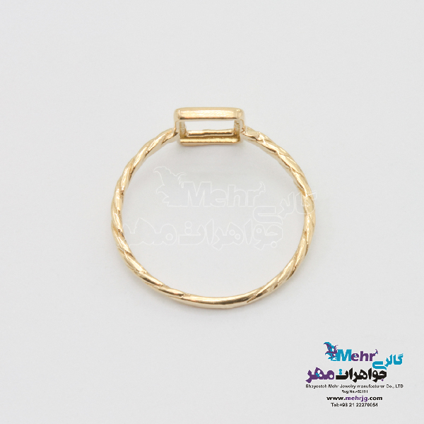 انگشتر طلا - طرح مستطیل