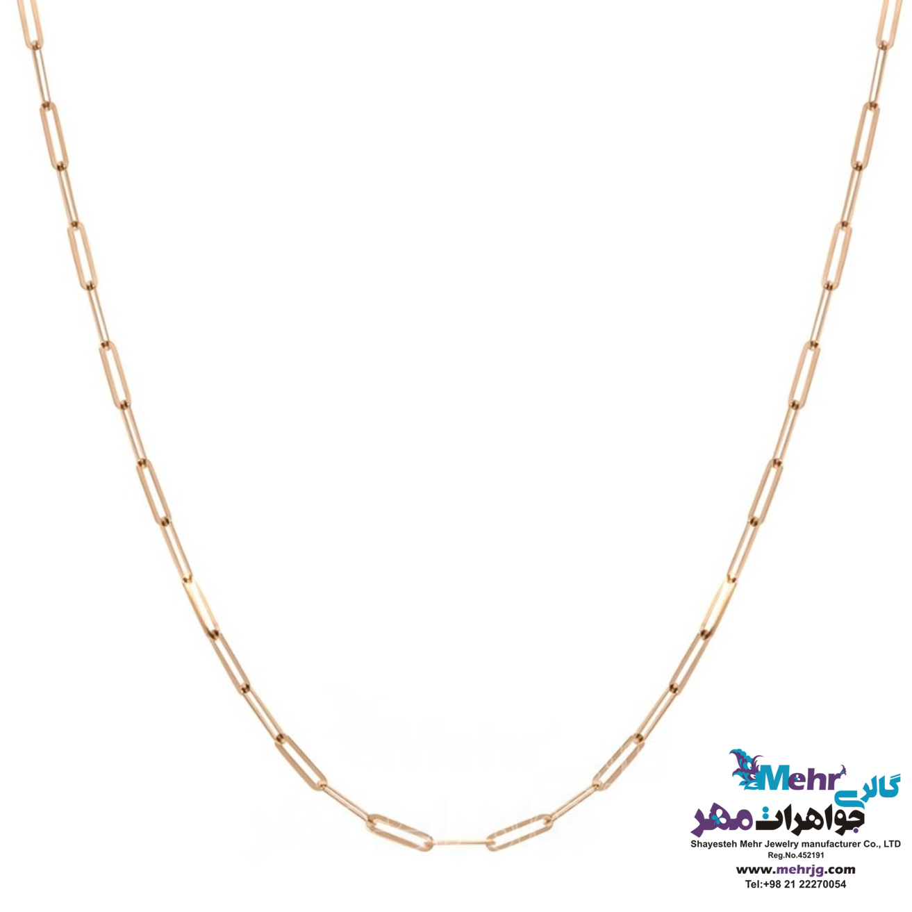 زنجیر طلا - طرح فیگارو طول۵۰ سانتی‌متر