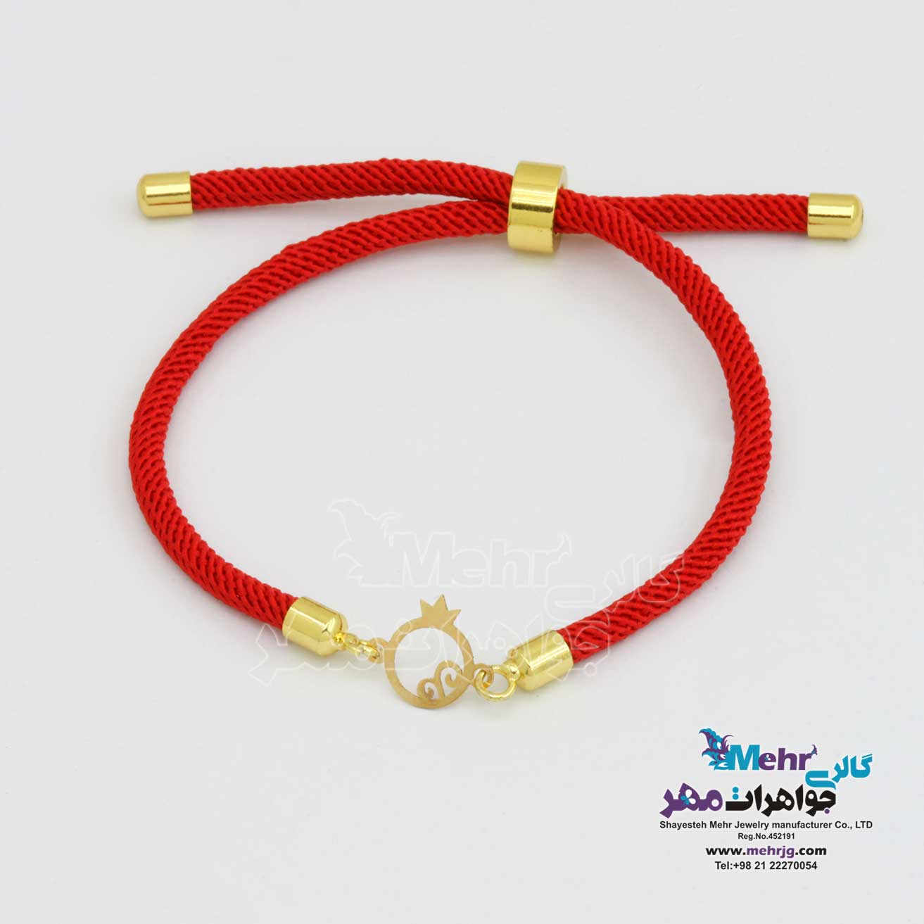 دستبند طلا و بافت - طرح انار