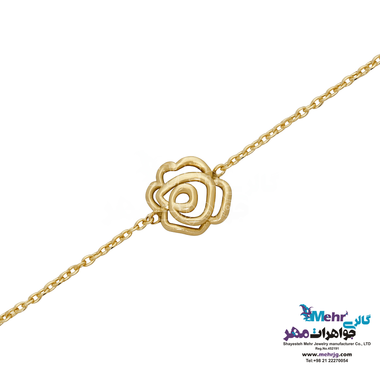 دستبند طلا - طرح گل