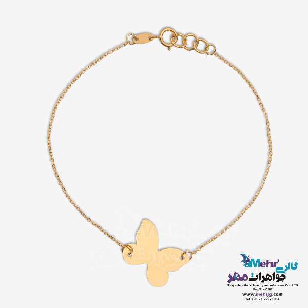 دستبند طلا - طرح پروانه