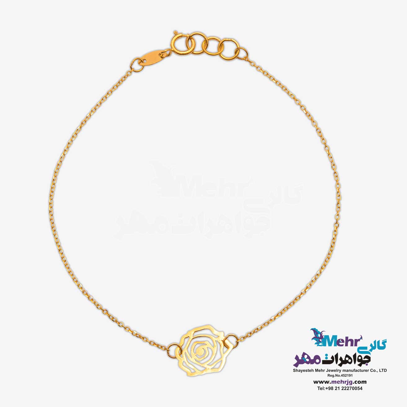 دستبند طلا دست اول کم اجرت - طرح گل