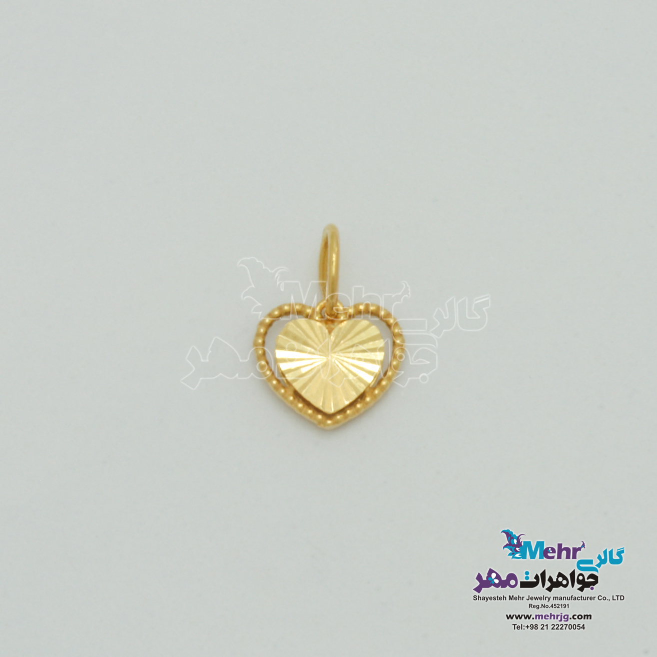 آویز طلا - طرح قلب تراش