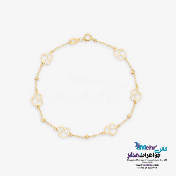 دستبند طلا - طرح قلب
