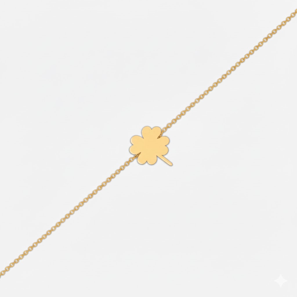 دستبند طلا - طرح شبدر چهار پر