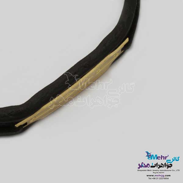 دستبند طلا و چرم - طرح کارتیه