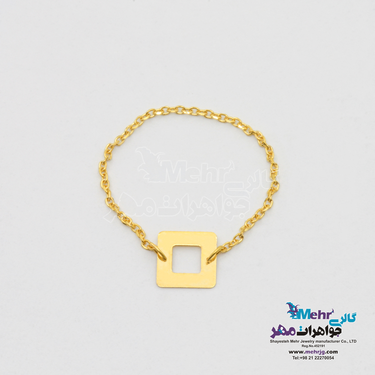 انگشتر طلا - طرح مربع