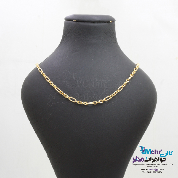 گردنبند طلا - طرح فیگارو طول 40 سانتی متر