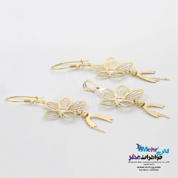 نیم ست طلا - طرح گل