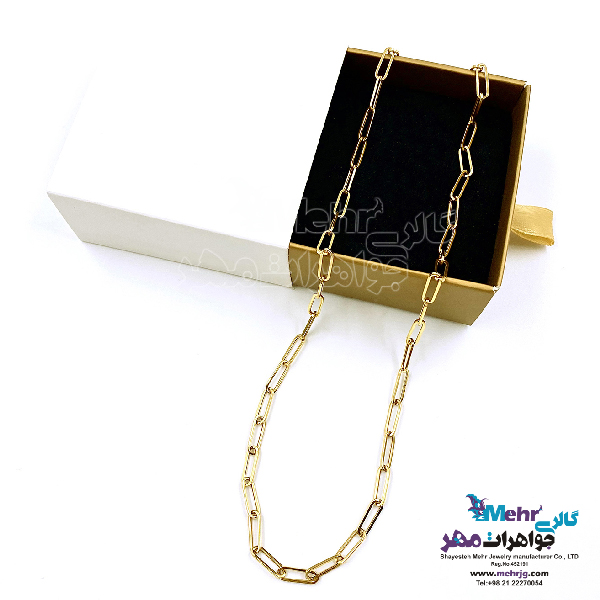 زنجیر طلا - طرح فیگارو طول۵۰ سانتی‌متر