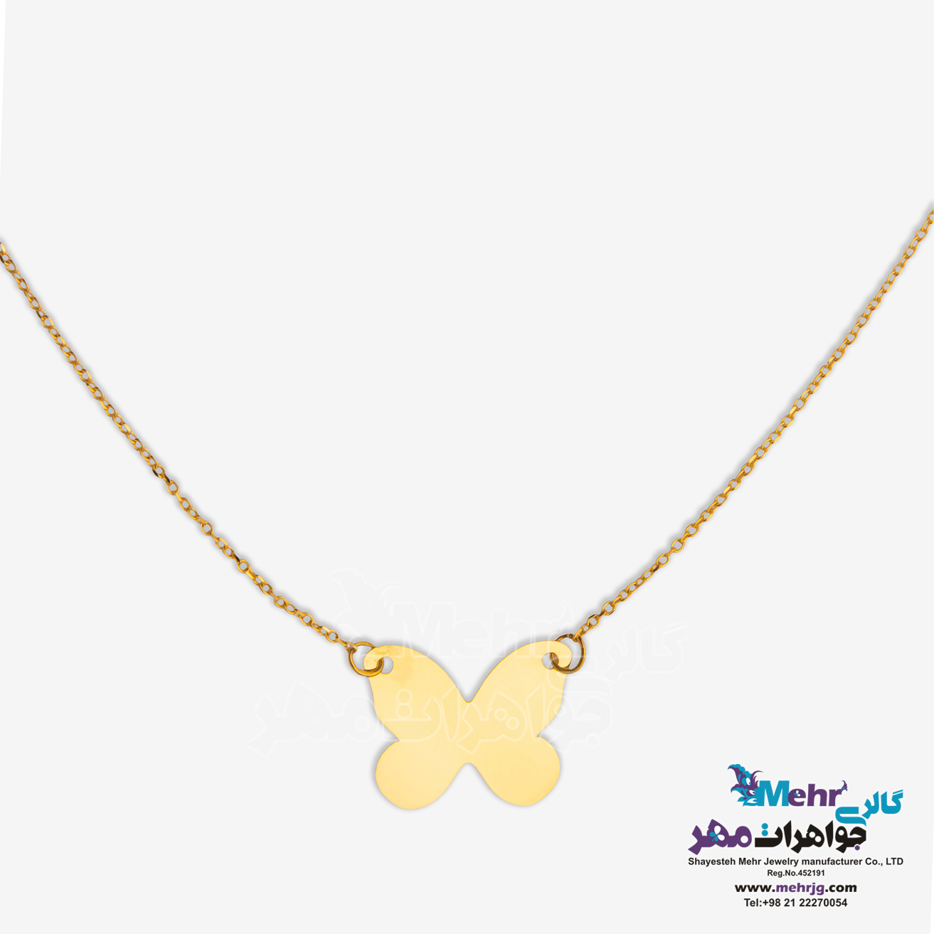 گردنبند طلا - طرح پروانه