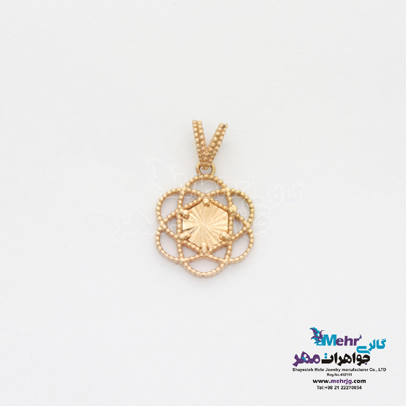 آویز طلا - طرح شش ضلعی