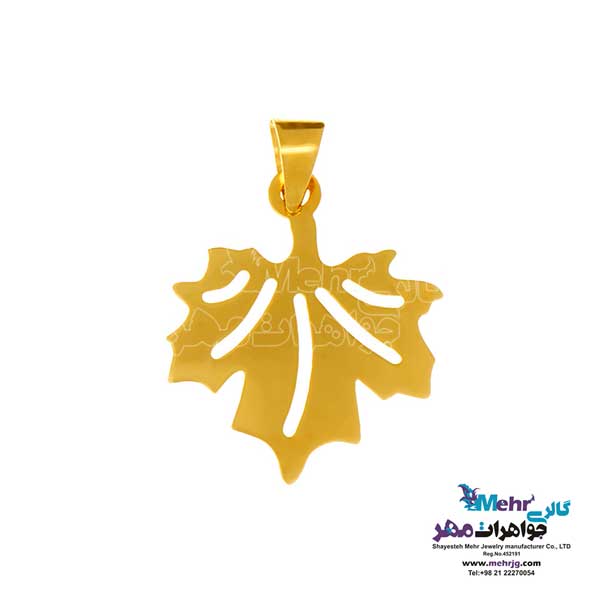 گردنبند طلا دست اول کم اجرت - طرح برگ
