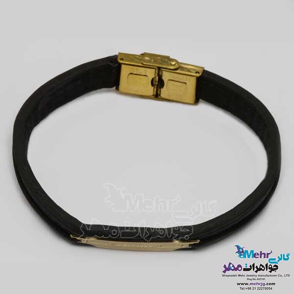 دستبند طلا و چرم - طرح کارتیه