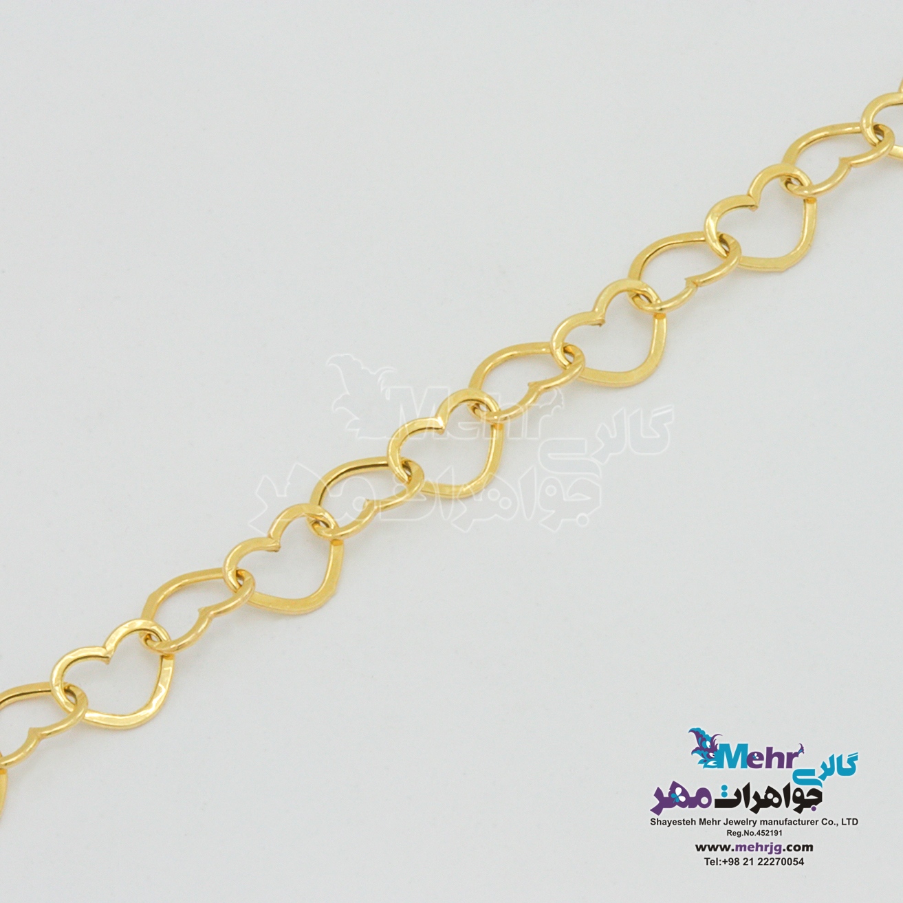 دستبند طلا - طرح هارت لینک