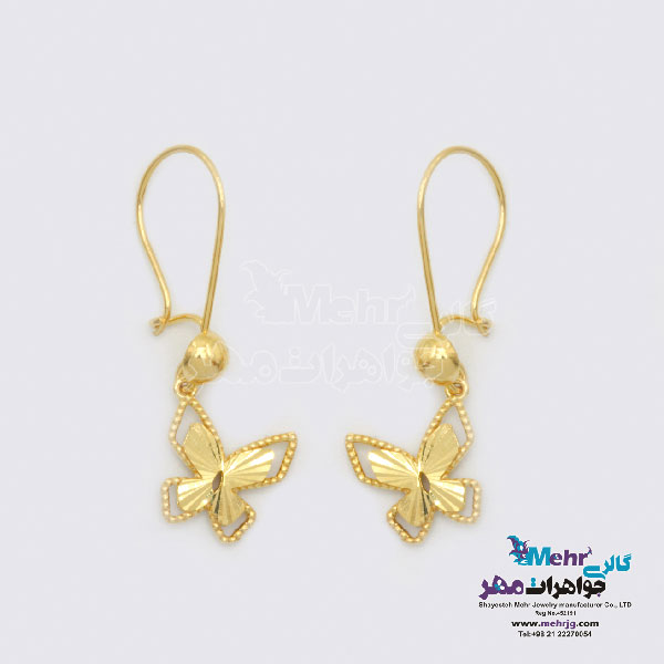 گوشواره طلا - طرح پروانه