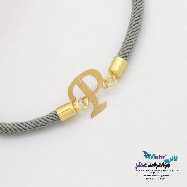 دستبند طلا بافت - طرح حروف لاتین P