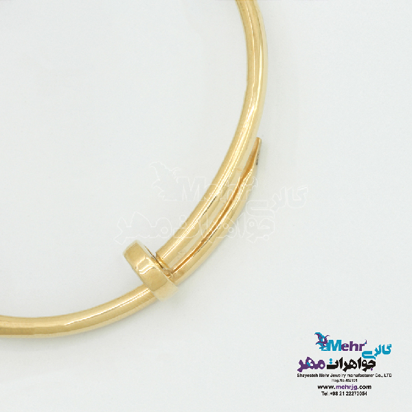 دستبند النگویی طلا - طرح کارتیه میخی