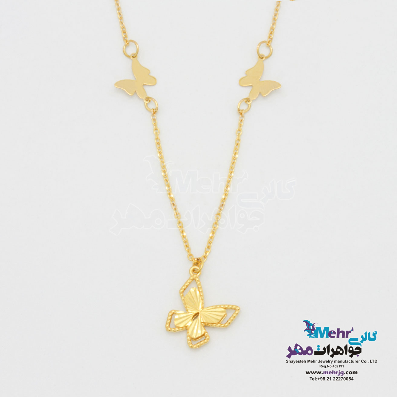 گردنبند طلا - طرح پروانه