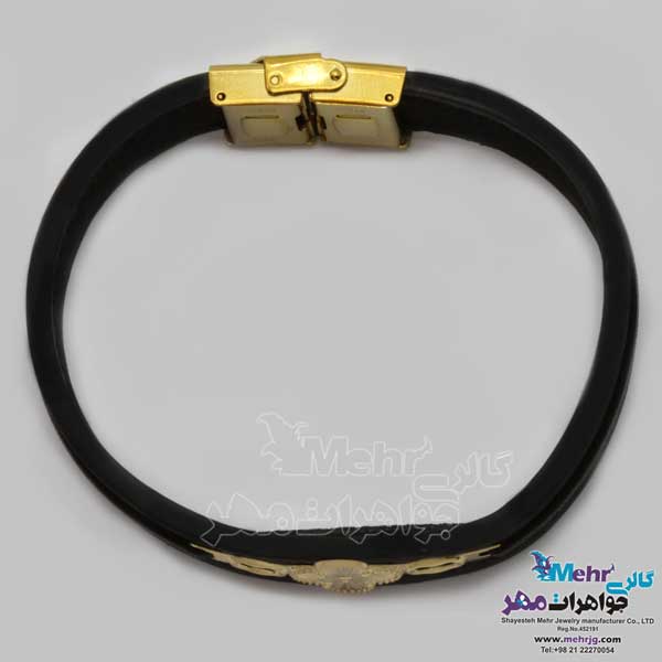 دستبند طلا و چرم - طرح ونکلیف