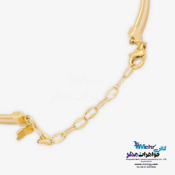 دستبند النگویی طلا - طرح خطوط موازی